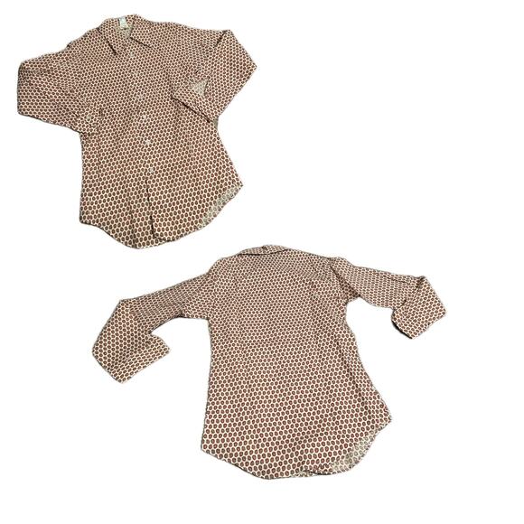 1960s NWT Mod Paisley Button Up Slim Fit Shirt Dagger Collar / Men’s XS * - Picture 3 of 4